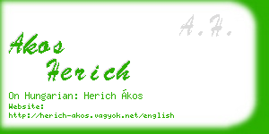 akos herich business card